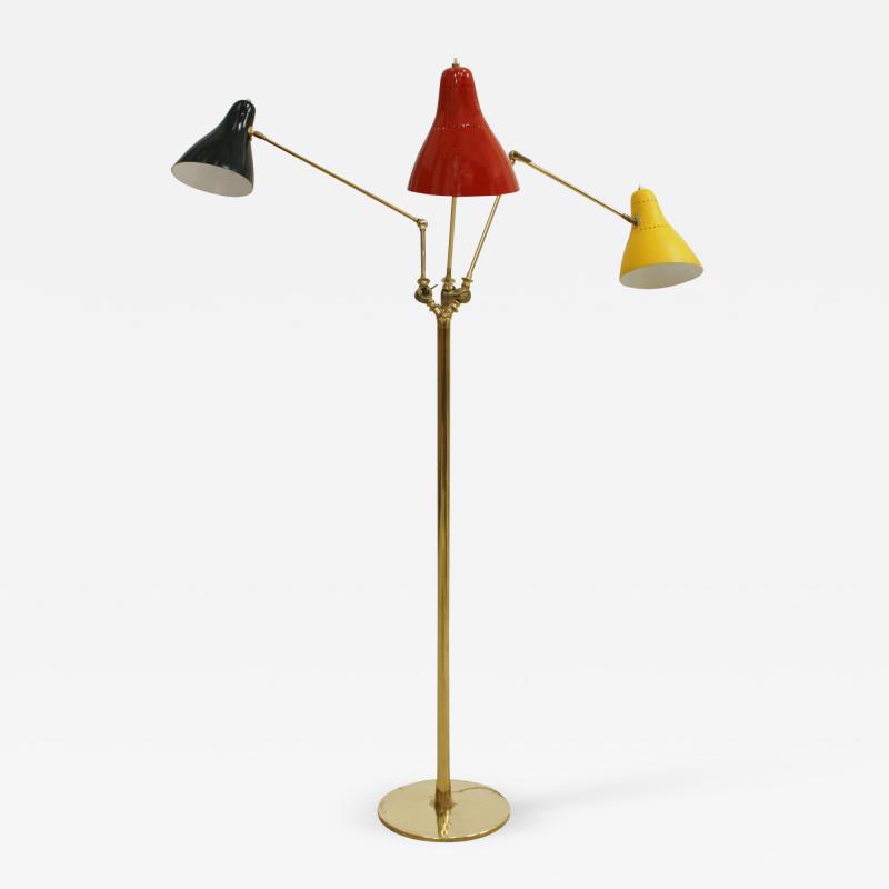 Mid Century Modern Brass Italian Floor Lamp 1950