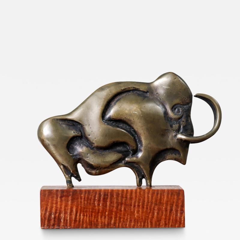 Mid Century Modern Bronze Wooly Mammoth Sculpture