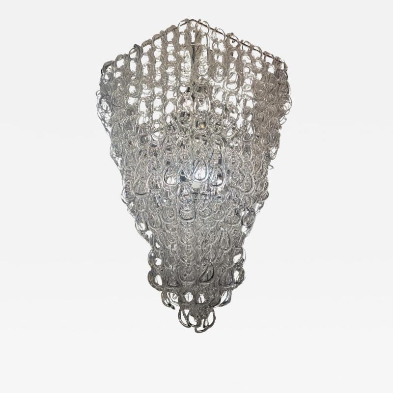 Mid Century Modern Chandelier by Angelo Mangiarotti for Vistosi 1970s