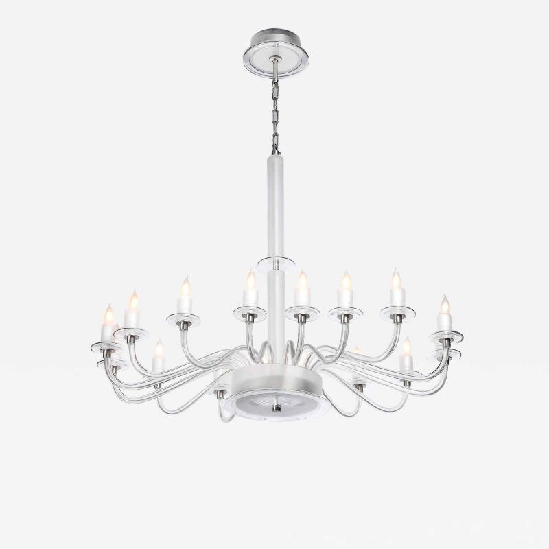 Mid Century Modern Classical Hand Blown Murano Glass 16 Arm Chandelier