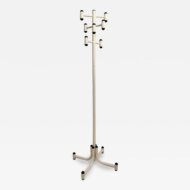 Mid Century Modern Coat Rack Made of steel in white Lacquer 1960s 