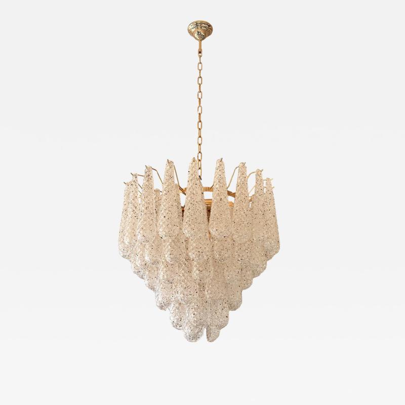 Mid Century Modern Conchiglie Murano Glass Gold Chandelier