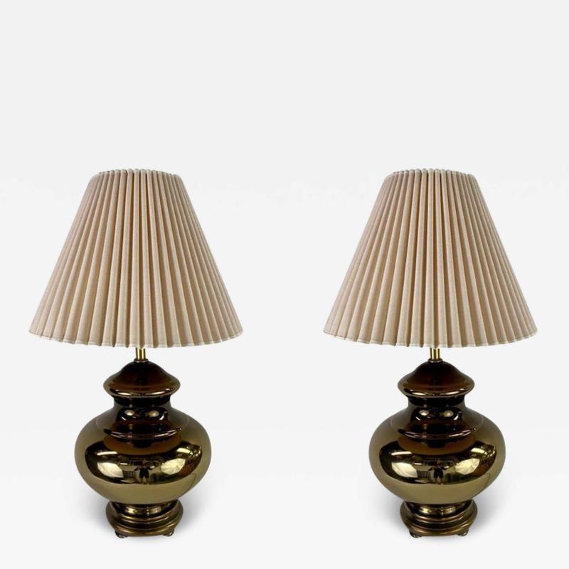 Mid Century Modern Copper Table Lamp a Pair