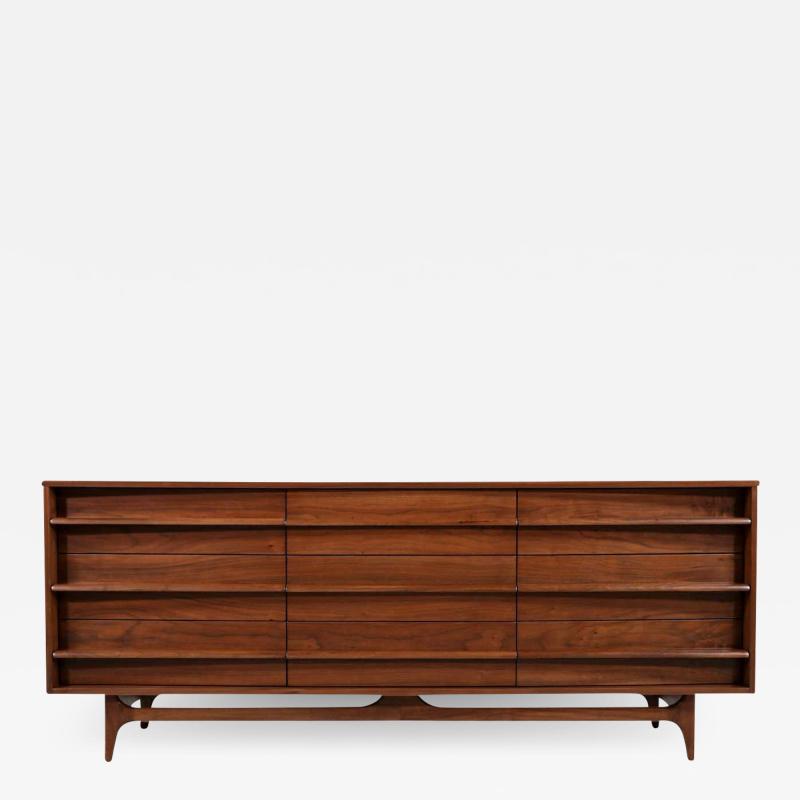 Mid Century Modern Curved Front Dresser by Young Furniture Co 