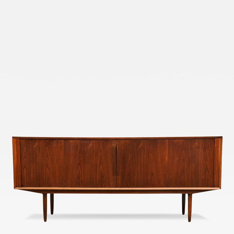 Mid Century Modern Danish Long Teak Credenza with Tambour Doors