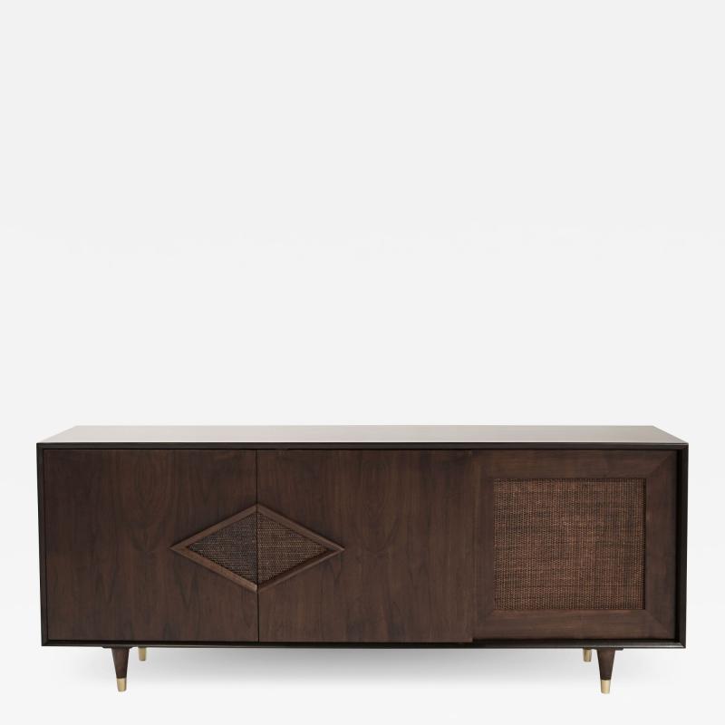 Mid Century Modern Dark Walnut Credenza C 1950s