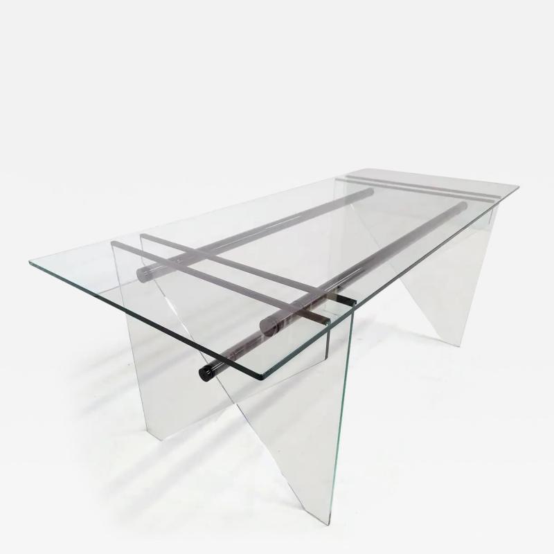 Mid Century Modern Desk Table in Glass
