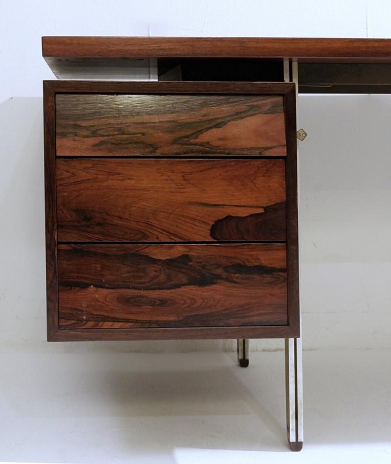 View of Mid Century Modern Desk with Two Sets of Drawers