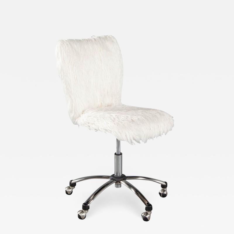 Mid Century Modern Faux Fur Office Desk Chair