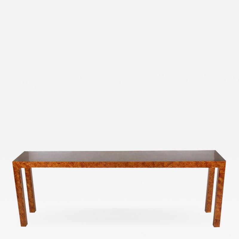 Mid Century Modern Faux Tortoise Shell Parsons Hallway Table or Console Table
