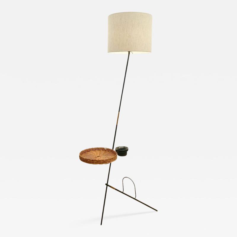 Mid Century Modern Floor Lamp with Basket Ashtray