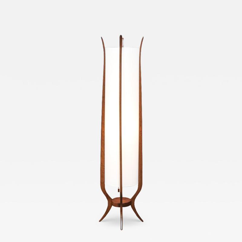 Mid Century Modern Floor Lamp with Sculpted Design by Roller Lamp Co