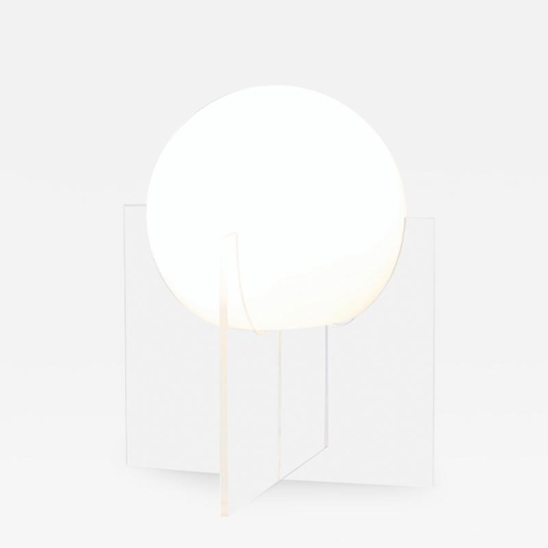 Mid Century Modern Geometric Lucite Globe Table Lamp