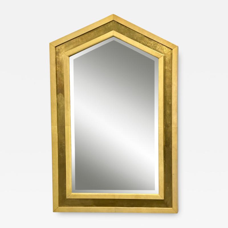 Mid Century Modern Giltwood Wall Console Pier Mirror Parchment Italian