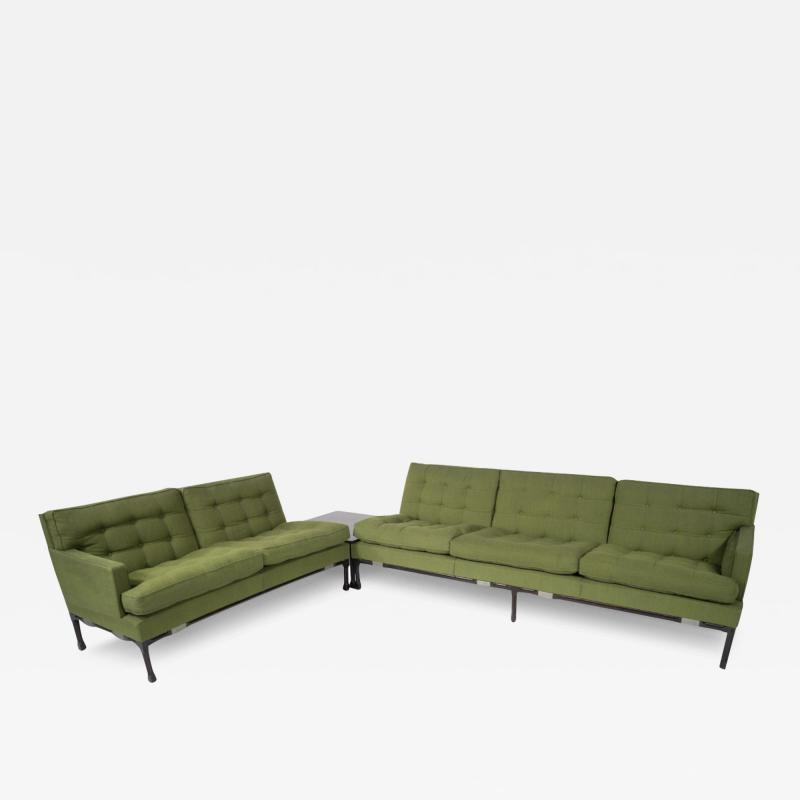 Mid Century Modern Green Modular Sofa Italy 1970s Orignal Upholstery