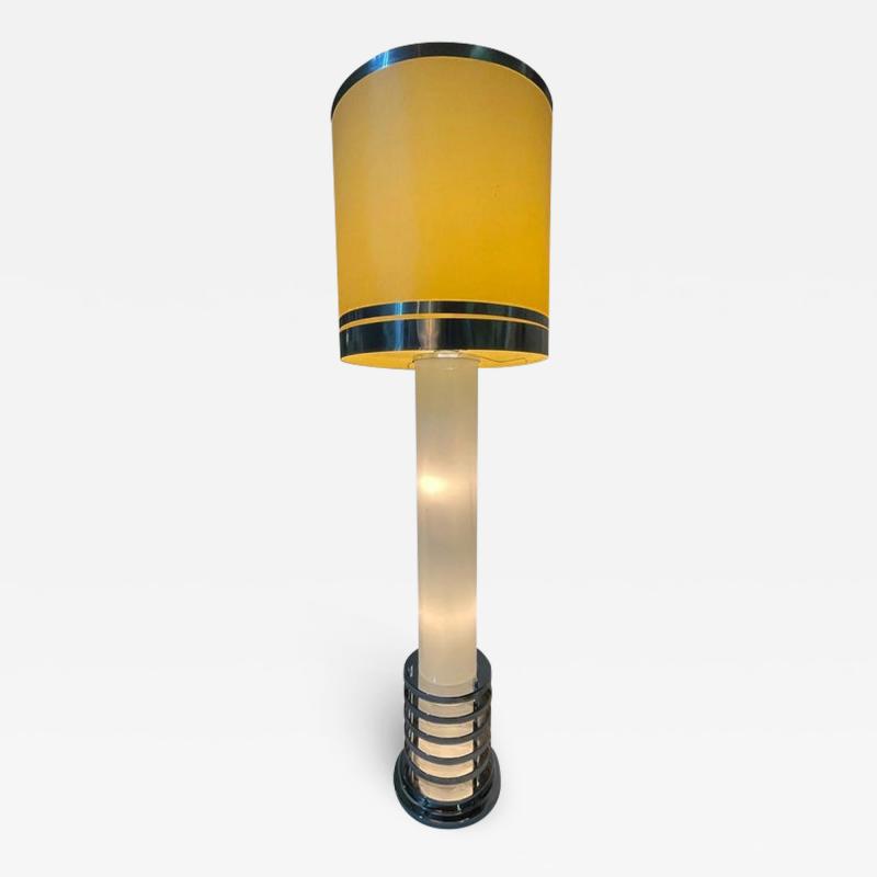 Mid Century Modern Italian Glass Floor Lamp in Art Deco Form