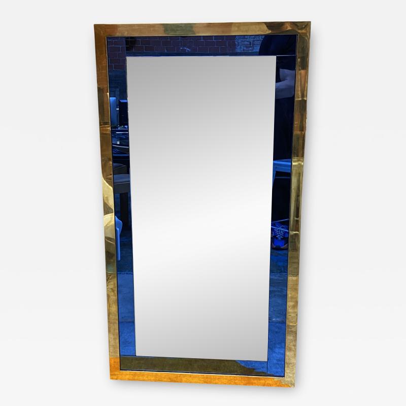 Mid Century Modern Italian Oversize Rectangular Wall Mirror Italy 1970