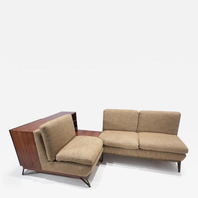 Mid Century Modern Italian Sofa with Built in Sideboard
