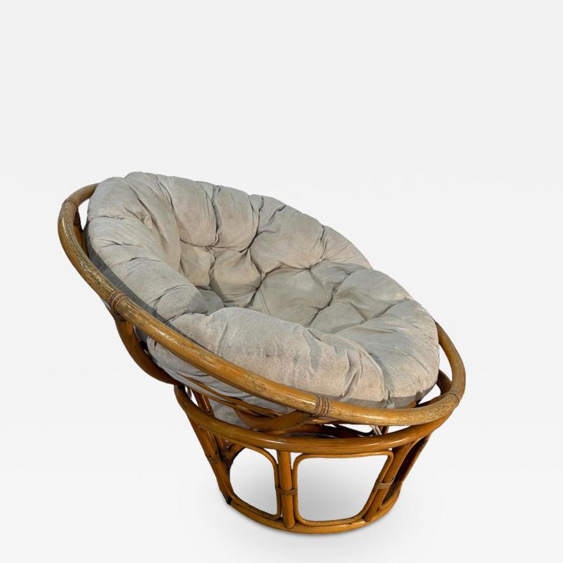 Mid Century Modern Italian Vintage Rattan Club Chair 1950s