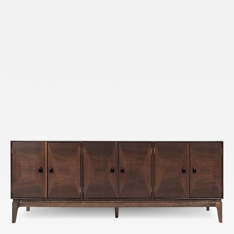 Mid Century Modern Low Profile Credenza in Walnut C 1950s