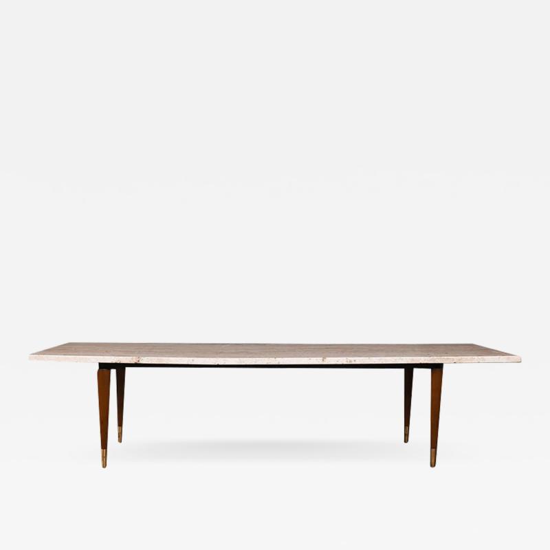 Mid Century Modern Marble Top Coffee Table Bench