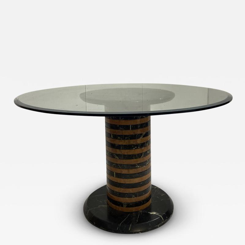 Mid Century Modern Marble and Glass Dining Table