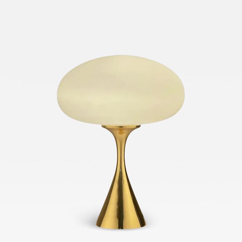 Mid Century Modern Mushroom Table Lamp by Design Line in Brass Gold Color