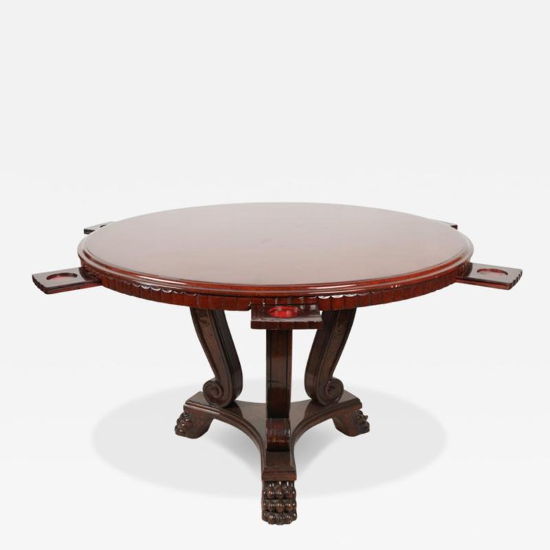 Mid Century Modern Oil Spot Lacquered Regency Game Table