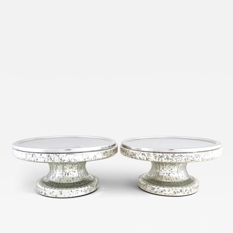 Mid Century Modern Pair Tableware Mercury Glass Serveware Tazza