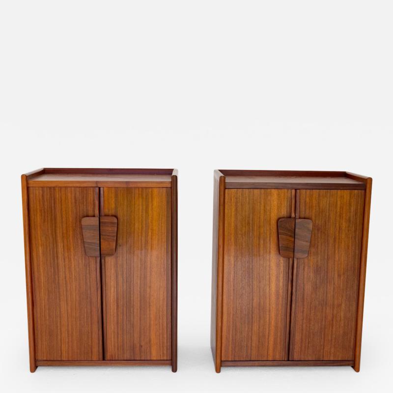 Mid Century Modern Pair of Wood Buffets Cabinets Italy 1950s