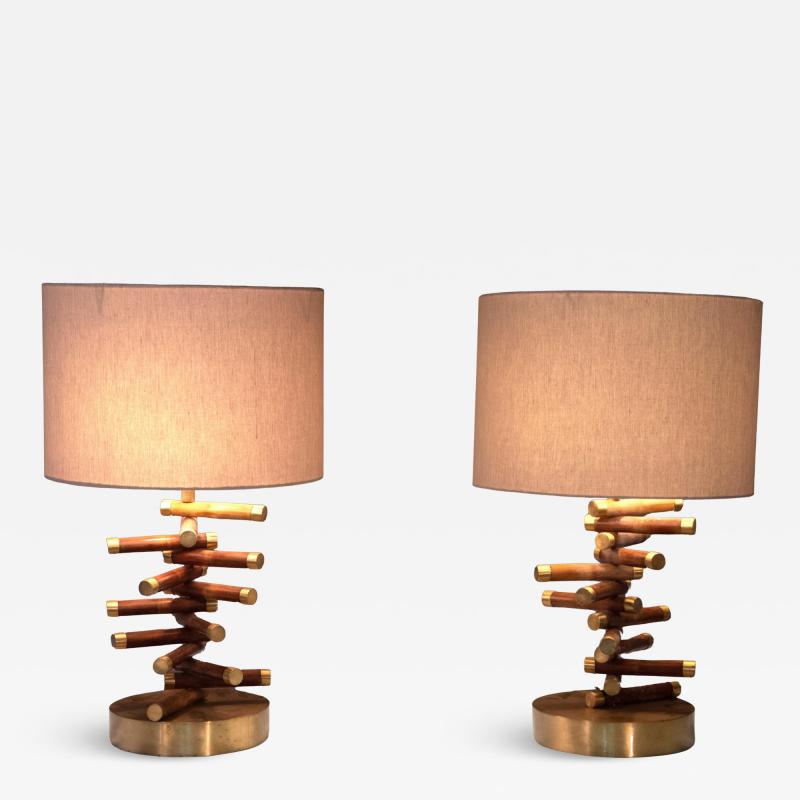 Mid Century Modern Pair of table lamps by Brazilian Designer Brazil 1960s