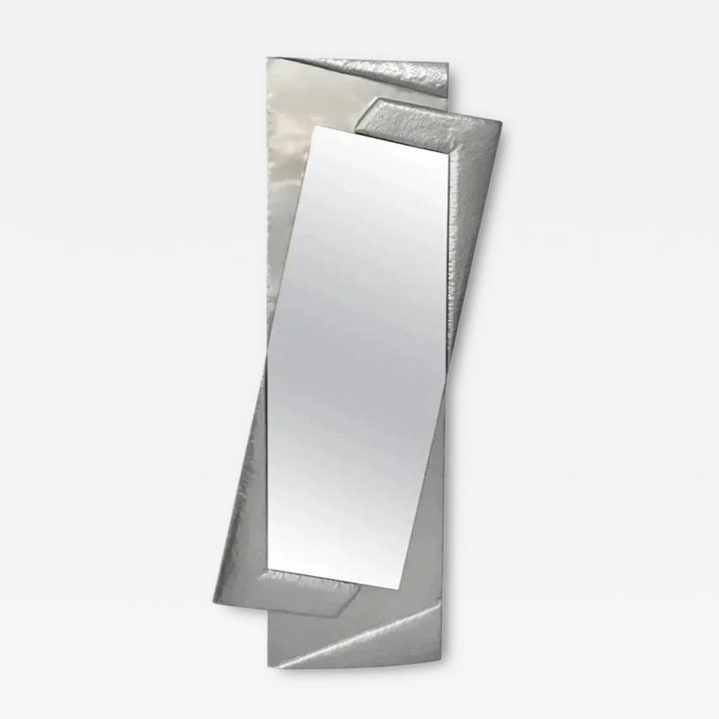 Mid Century Modern Postmodern Italian Metal Frame Full Length Wall Mirror 1970