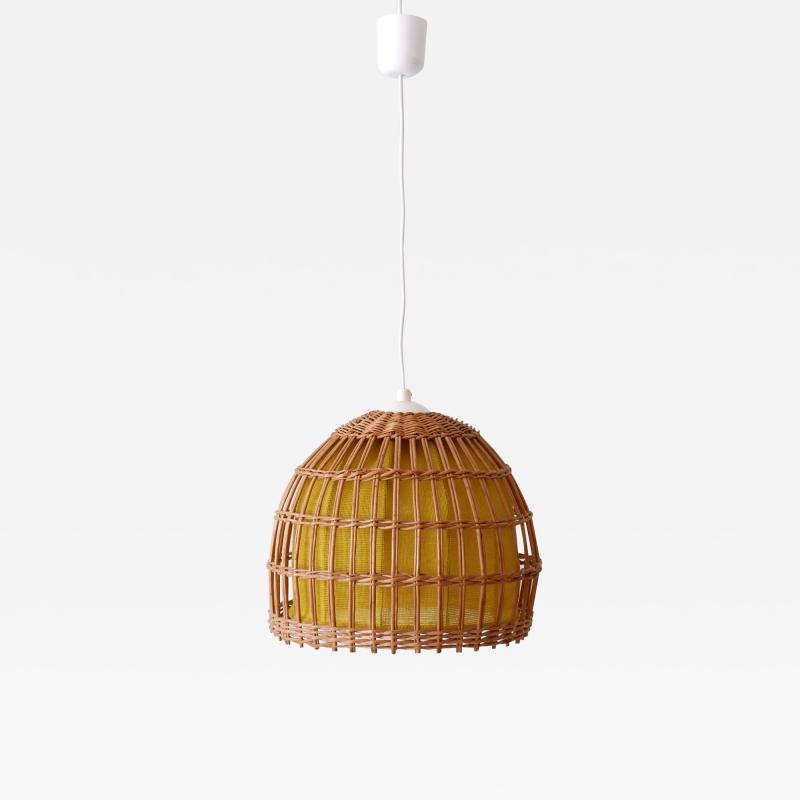 Mid Century Modern Rattan Pendant Lamp or Hanging Light Germany 1960s