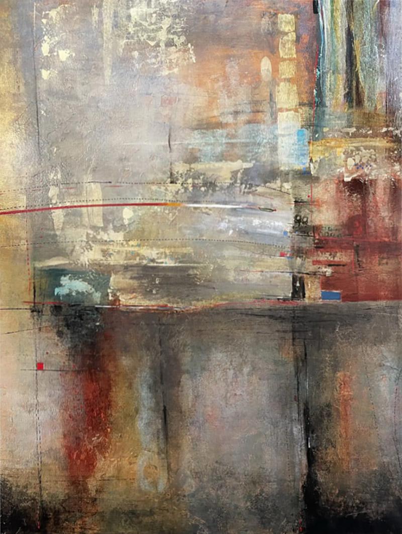 Mid Century Modern Santiago Abstract Oil Painting