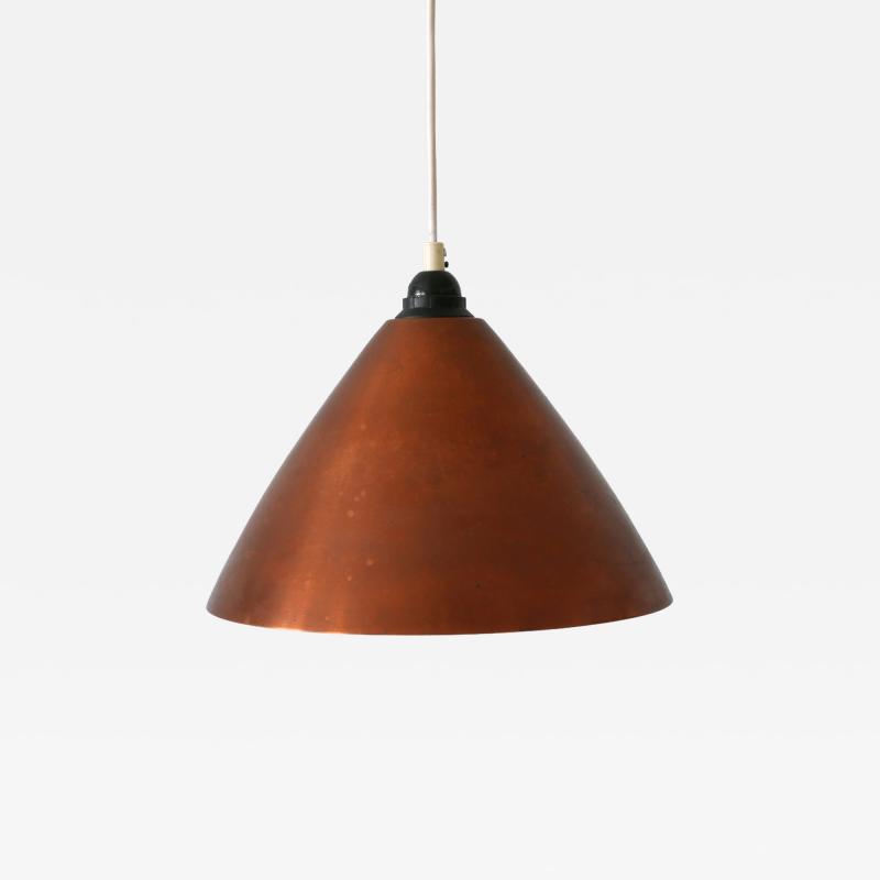 Mid Century Modern Scandinavian Copper Pendant Lamp or Hanging Light 1960s
