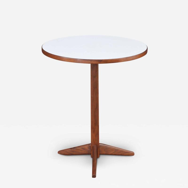 Mid Century Modern Sculpted Walnut Tripod Side Table