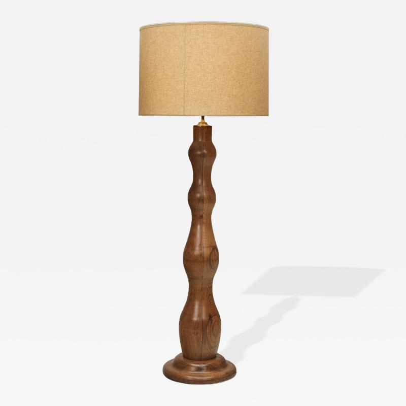 Mid Century Modern Sculptural Wooden Floor Lamp Europe Mid 20th Century