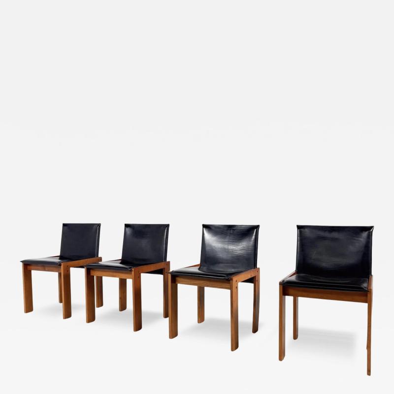 Mid Century Modern Set of 4 Chairs in the Style of Scarpa 1970s