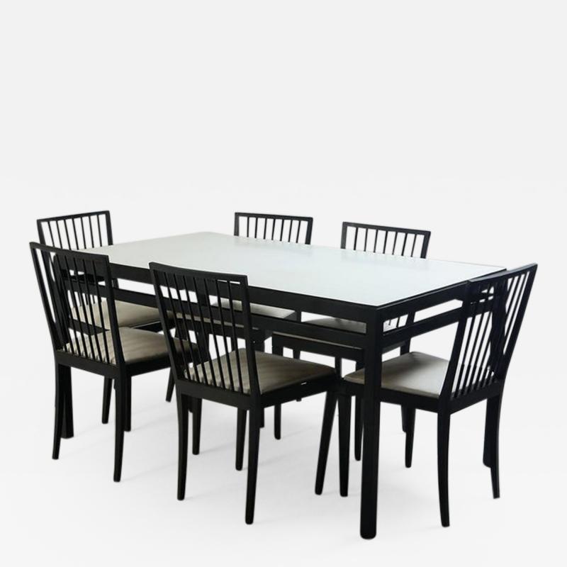 Mid Century Modern Set of Dining Table and 6 Chairs by M veis Flama Brazil