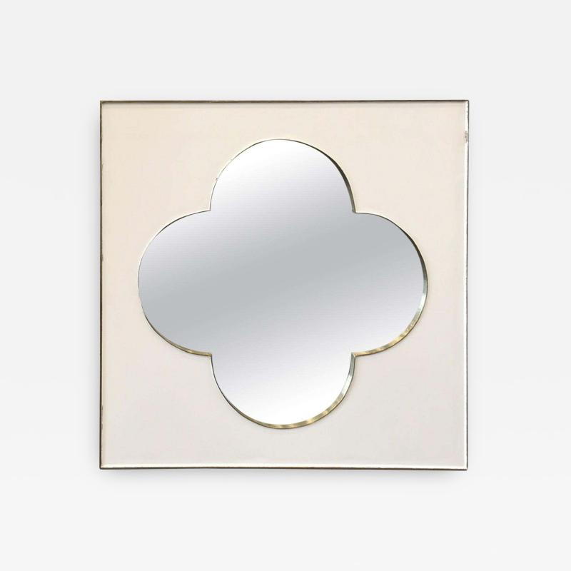 Mid Century Modern Silver Metal Framed Mirror