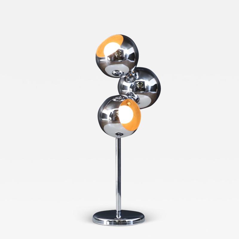 Mid Century Modern Space Age 3 Globe Chrome Table Lamp