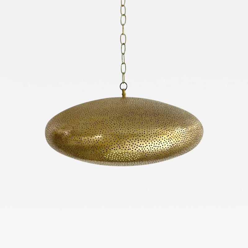 Mid Century Modern Style Oval Spaceship Brass Pendant or Lantern