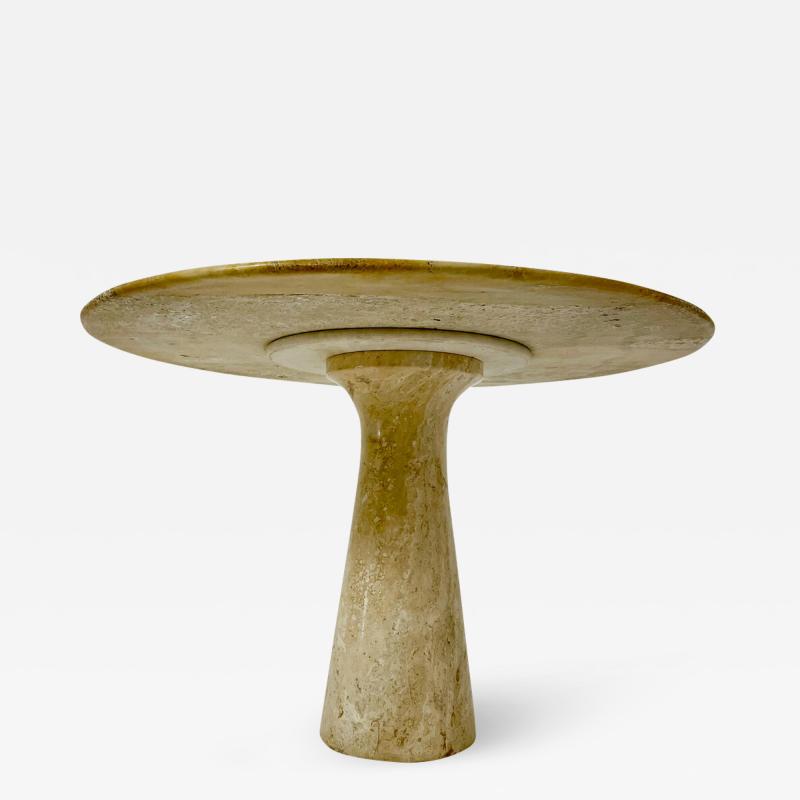 Mid Century Modern Travertin Gueridon Travertine Table Italy 1970s