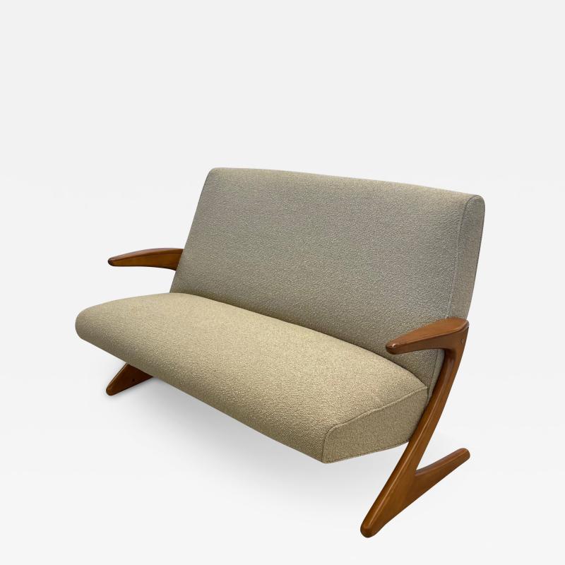 Mid Century Modern Z Sofa Settee by Bengt Ruda Boucle Swedish 1960s