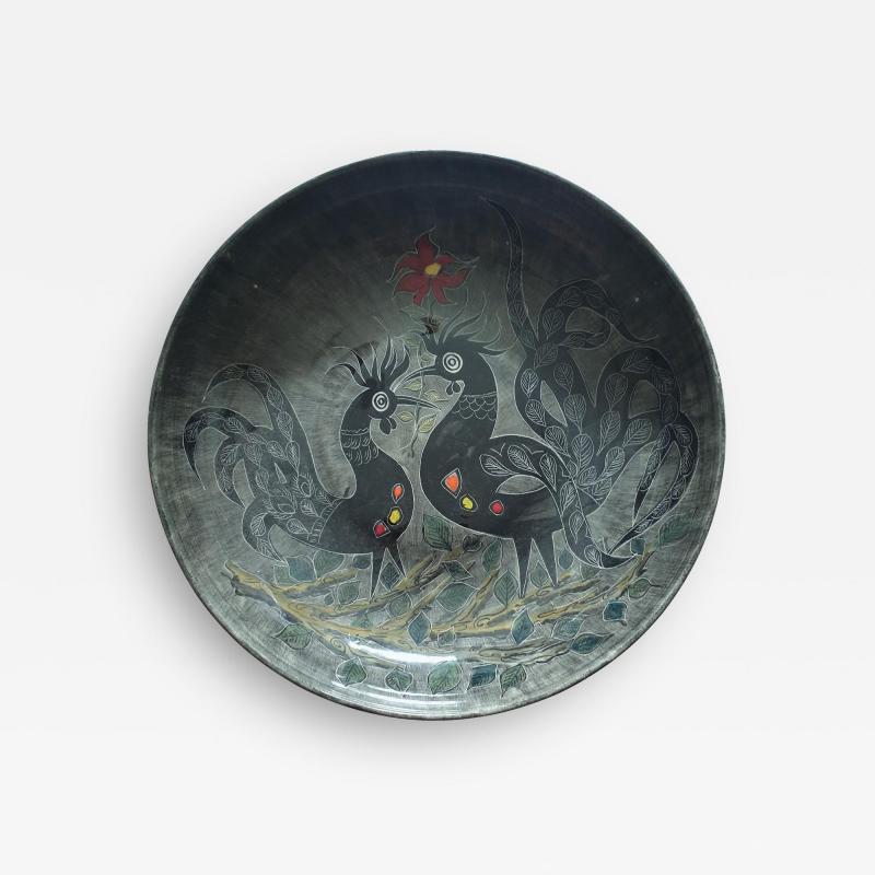 Mid Century Modern large Glazed ceramic bowl