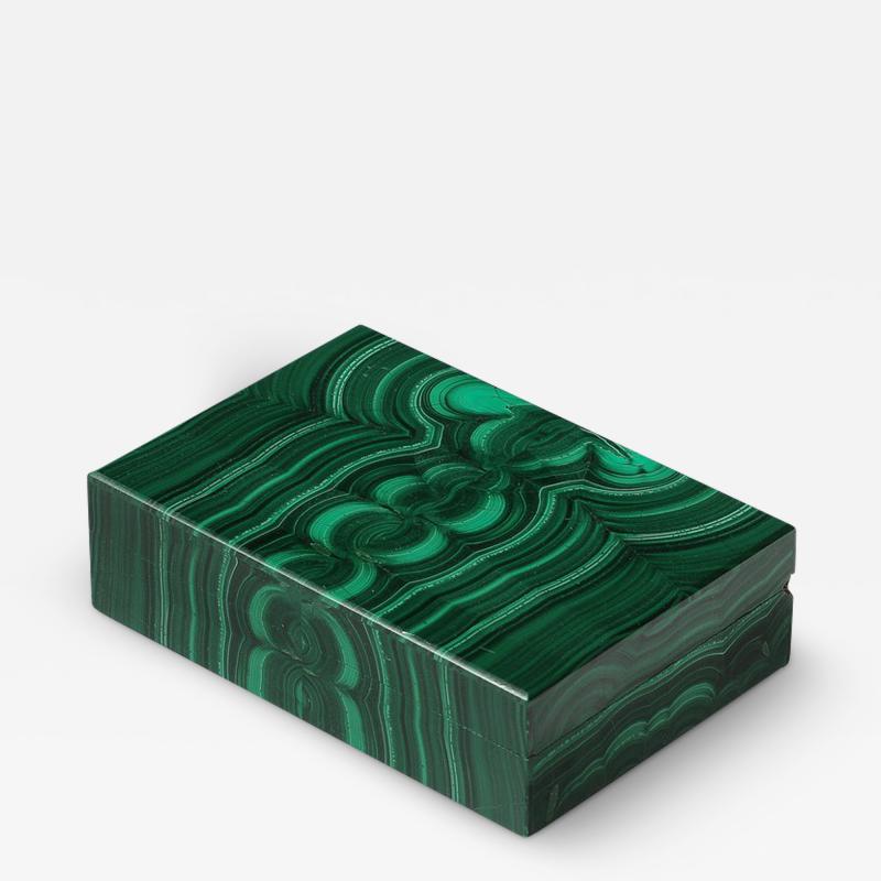 Mid Century Modernist Book Matched Malachite Box