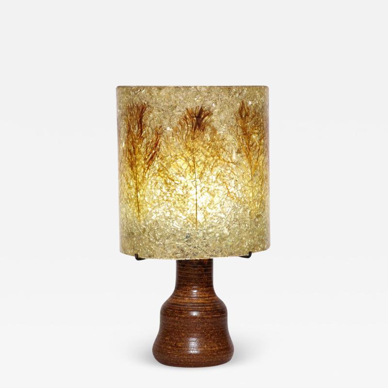 Mid Century Modernist Ceramic Table Lamp in Red Iron Oxide with Resin Shade