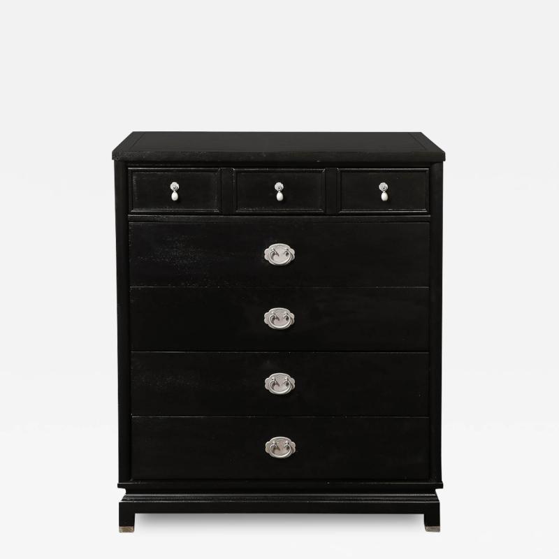 Mid Century Modernist Chest of Drawers in Ebonized Walnut