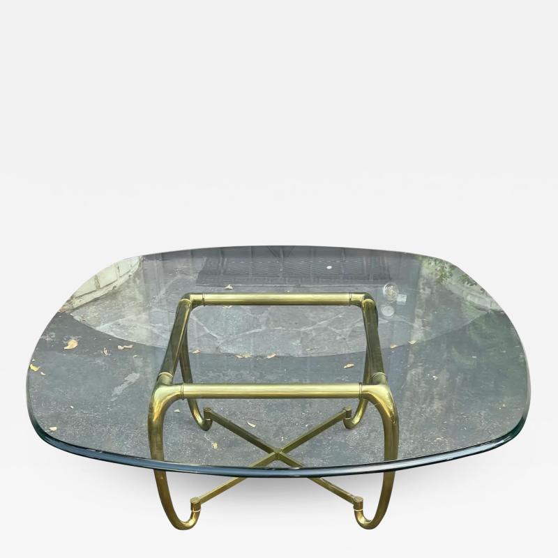Mid Century Modernist Cocktail Brass Glass Cocktail Coffee Table