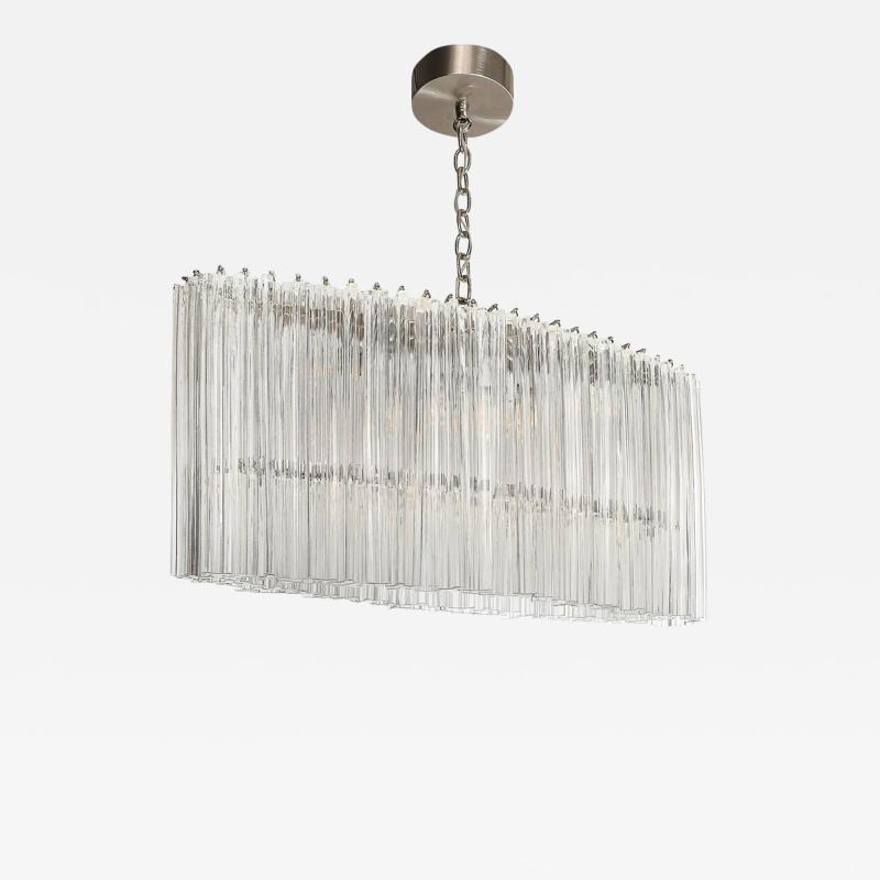 Mid Century Modernist Hand Blown Murano Glass Ovoid Shaped Treidre Chandelier